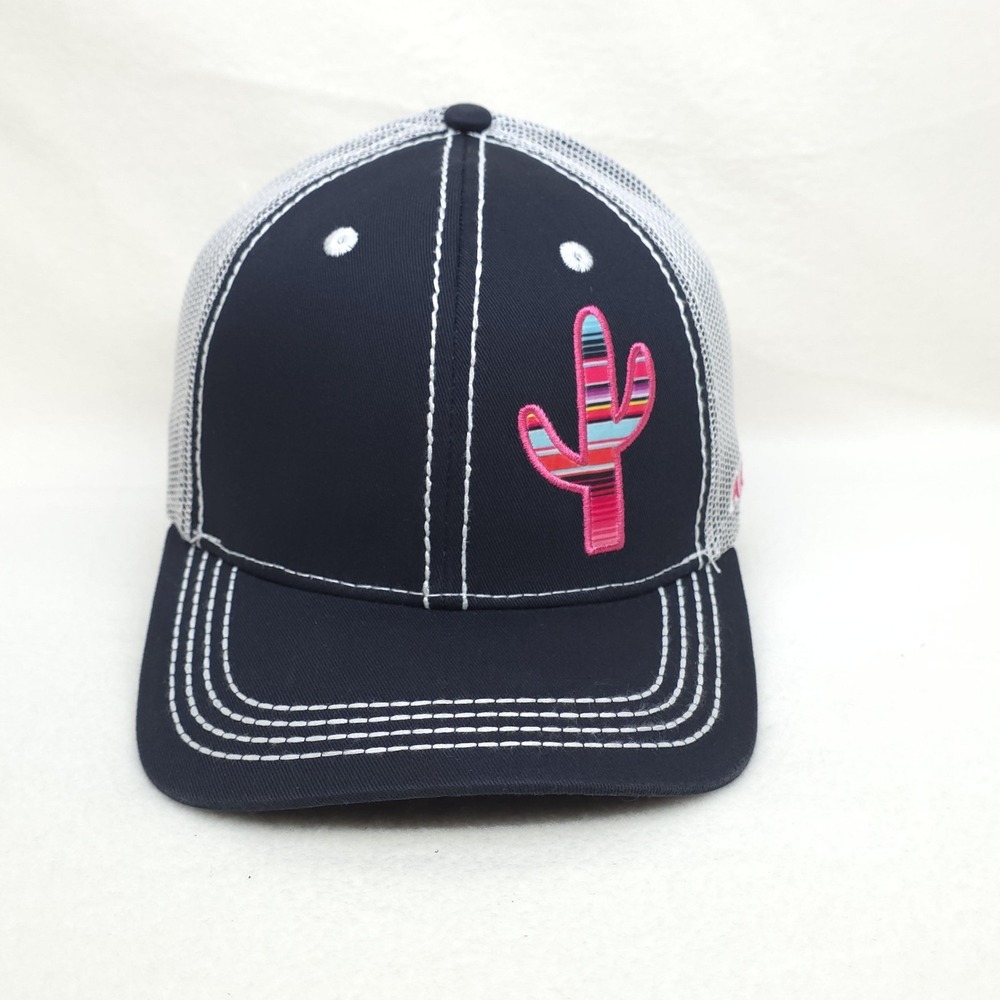 Ariat Hat Cap Snap Back Womens One Size Black Pink Mesh Trucker Western Aztec